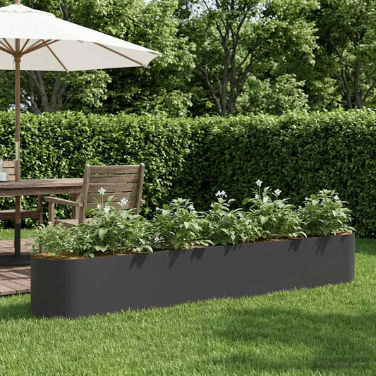 Letto rialzato da giardino Nero 280 x 40 x 40 cm | homemem39