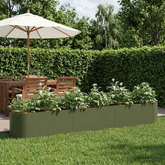 Letto rialzato da giardino Verde Oliva 280 x 40 x 40 cm | homemem39
