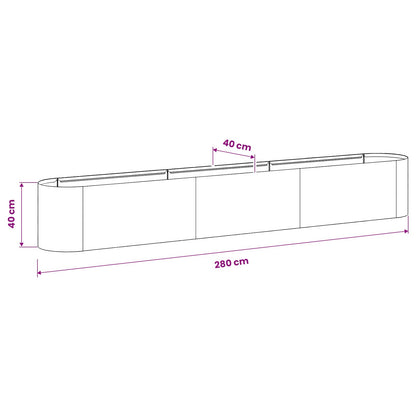 Letto rialzato da giardino Verde Oliva 280 x 40 x 40 cm | homemem39