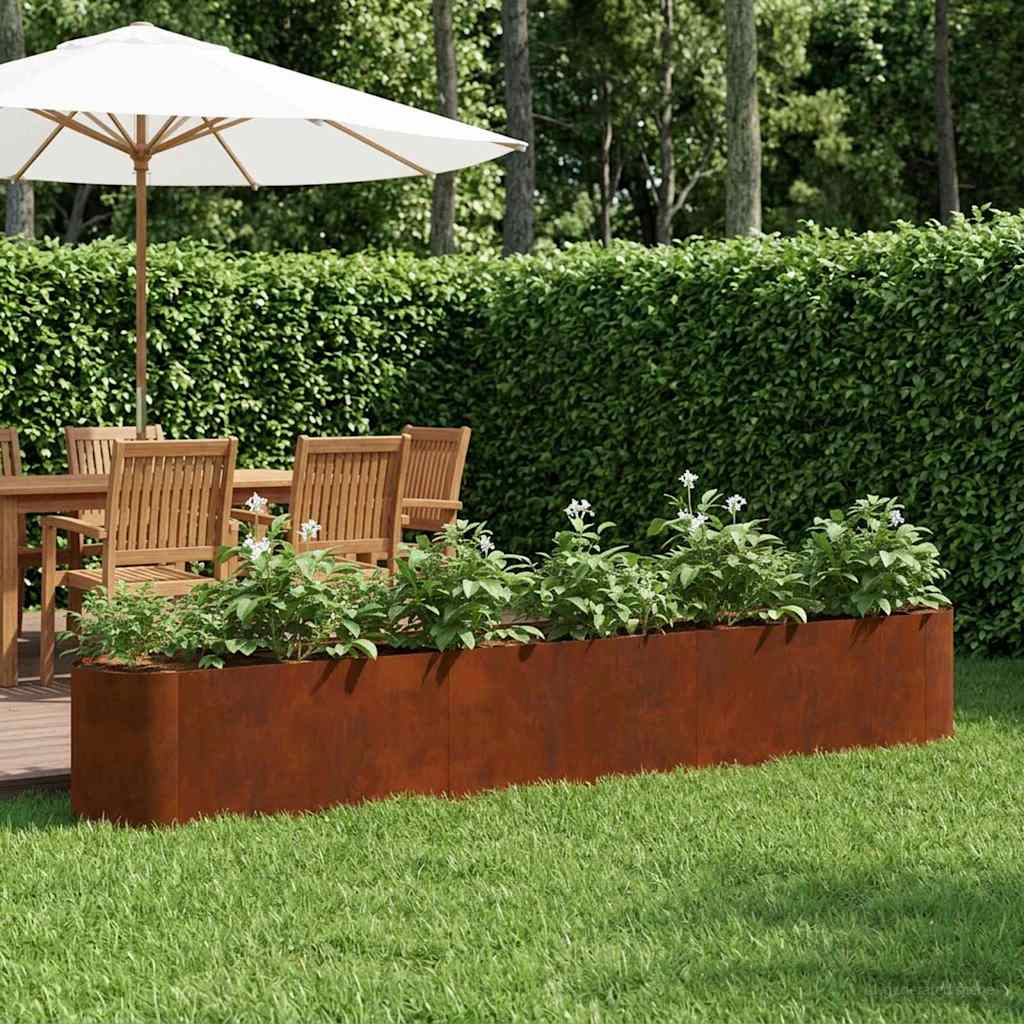 Letto rialzato da giardino Acciaio Corten 280 x 40 x 40 cm | homemem39