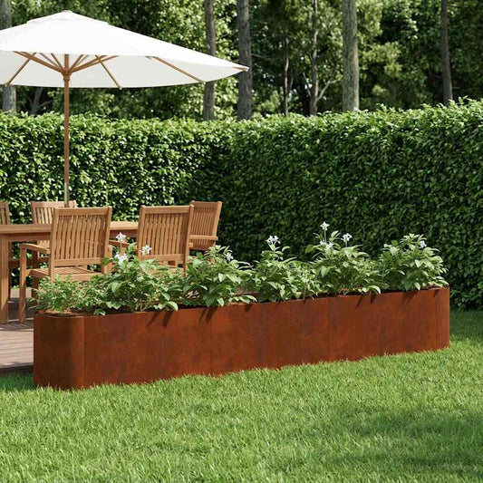Letto rialzato da giardino Acciaio Corten 280 x 40 x 40 cm | homemem39