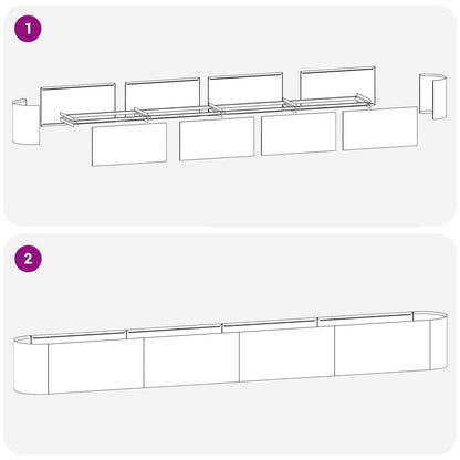 Letto rialzato da giardino Antracite 360 x 40 x 40 cm | homemem39