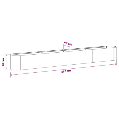 Letto rialzato da giardino Verde Oliva 360 x 40 x 40 cm | homemem39