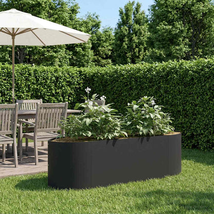 Letto rialzato da giardino Nero 140 x 40 x 40 cm Acciaio | homemem39