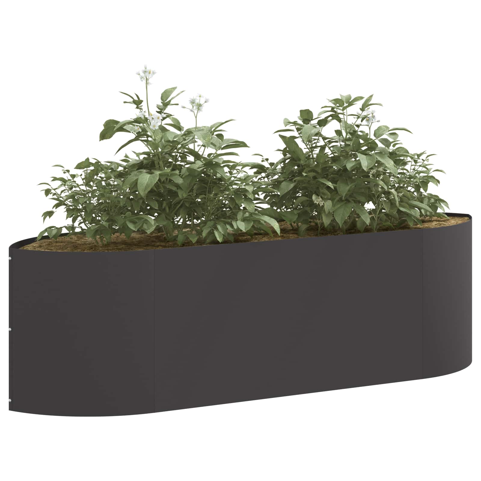 Letto rialzato da giardino Nero 140 x 40 x 40 cm Acciaio | homemem39