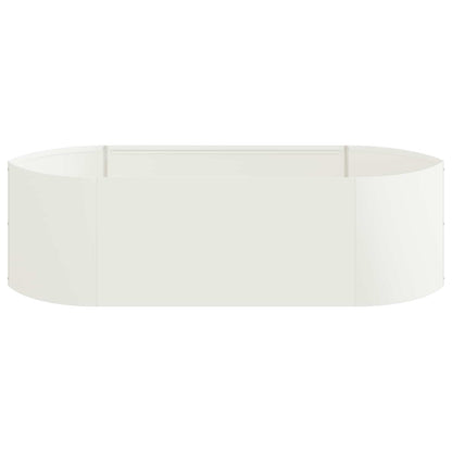 Letto rialzato da giardino Bianco 140 x 40 x 40 cm Acciaio | homemem39