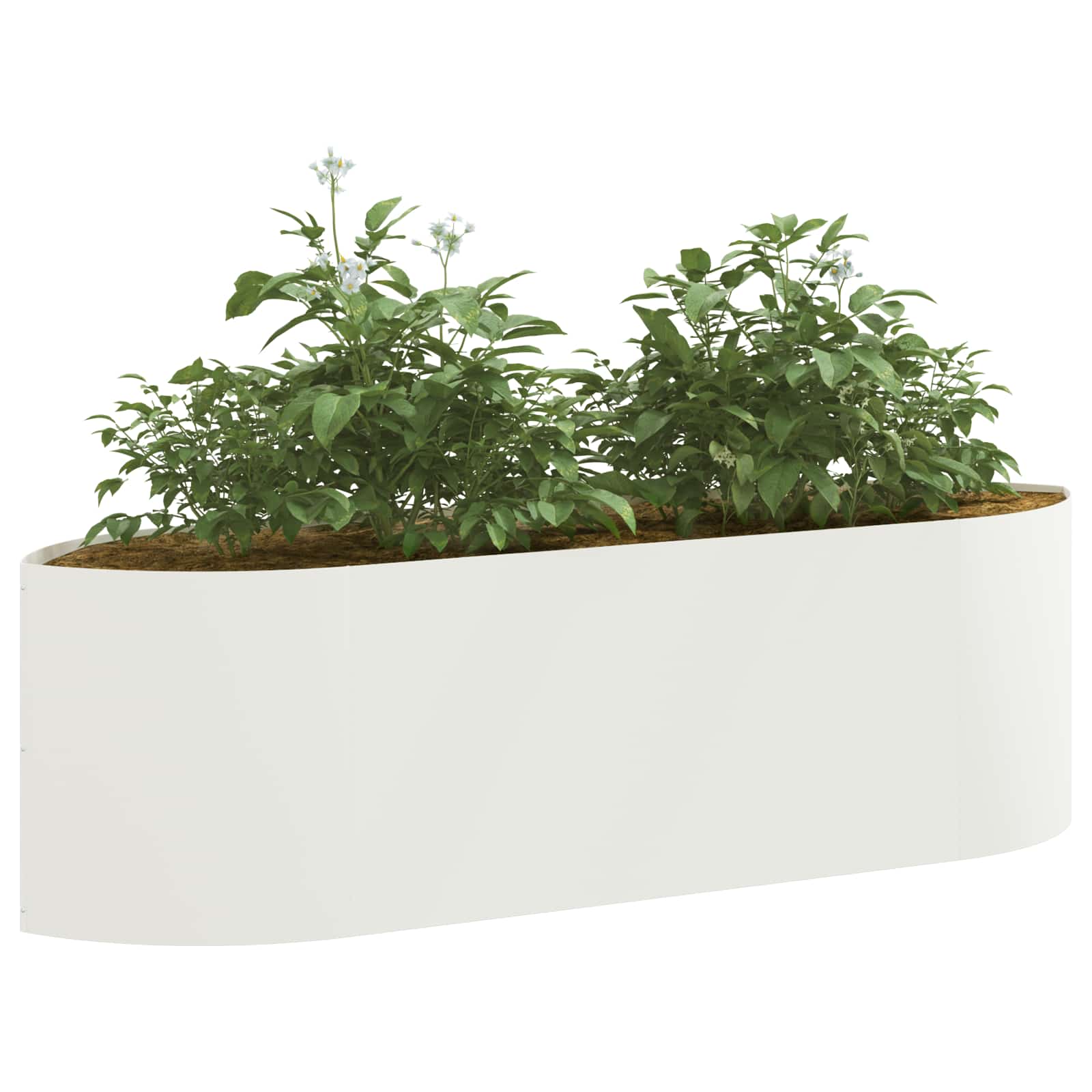 Letto rialzato da giardino Bianco 140 x 40 x 40 cm Acciaio | homemem39