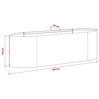 Letto rialzato da giardino Bianco 140 x 40 x 40 cm Acciaio | homemem39