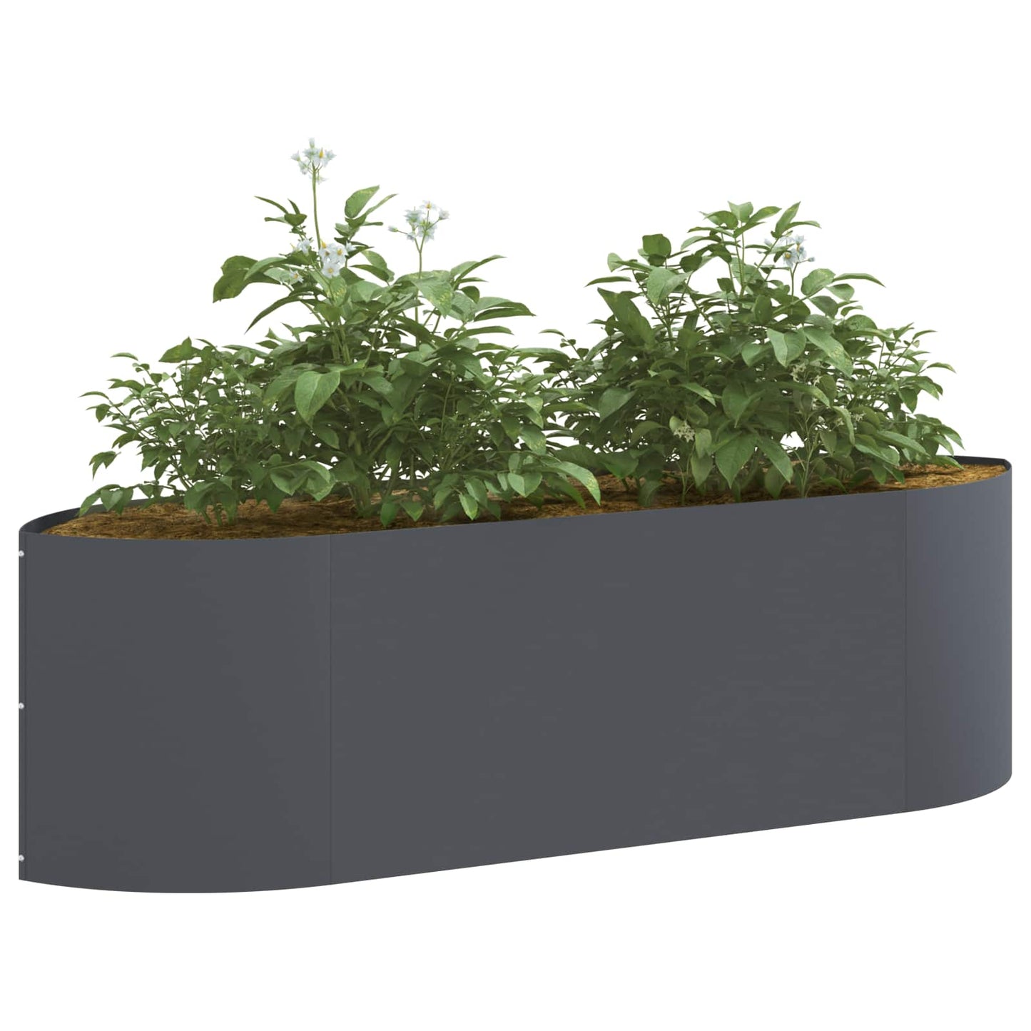 Letto rialzato da giardino Antracite 140 x 40 x 40 cm Acciaio | homemem39