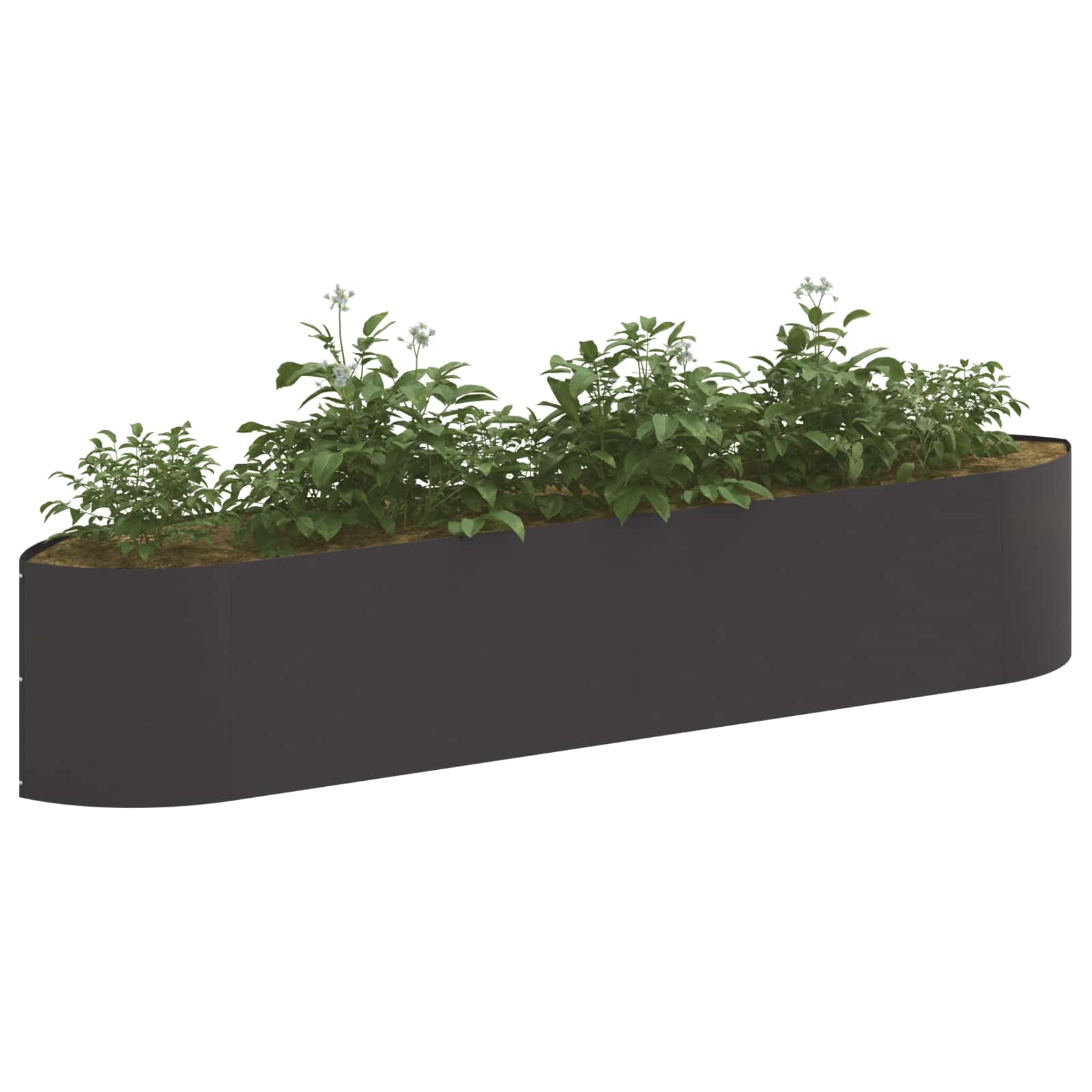 Letto rialzato da giardino Nero 220 x 40 x 40 cm Acciaio | homemem39