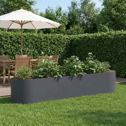 Letto rialzato da giardino Antracite 220 x 40 x 40 cm Acciaio | homemem39