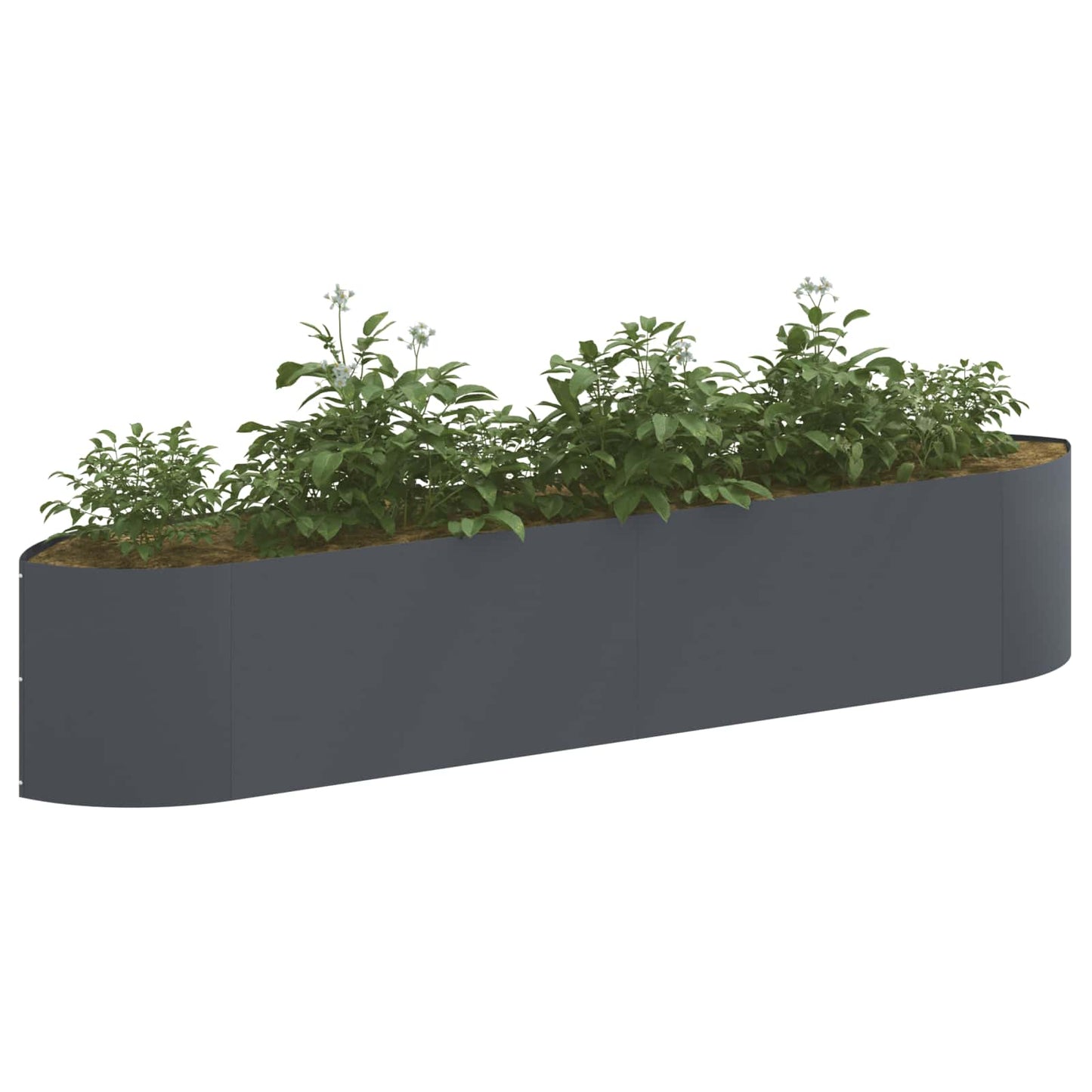Letto rialzato da giardino Antracite 220 x 40 x 40 cm Acciaio | homemem39