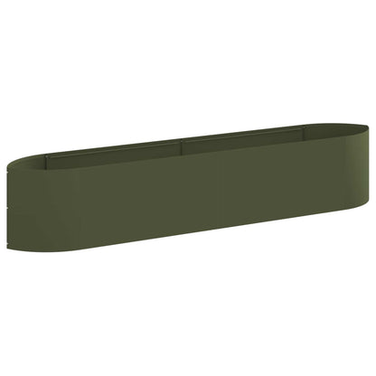 Letto rialzato da giardino Verde Oliva 220 x 40 x 40 cm Acciaio | homemem39