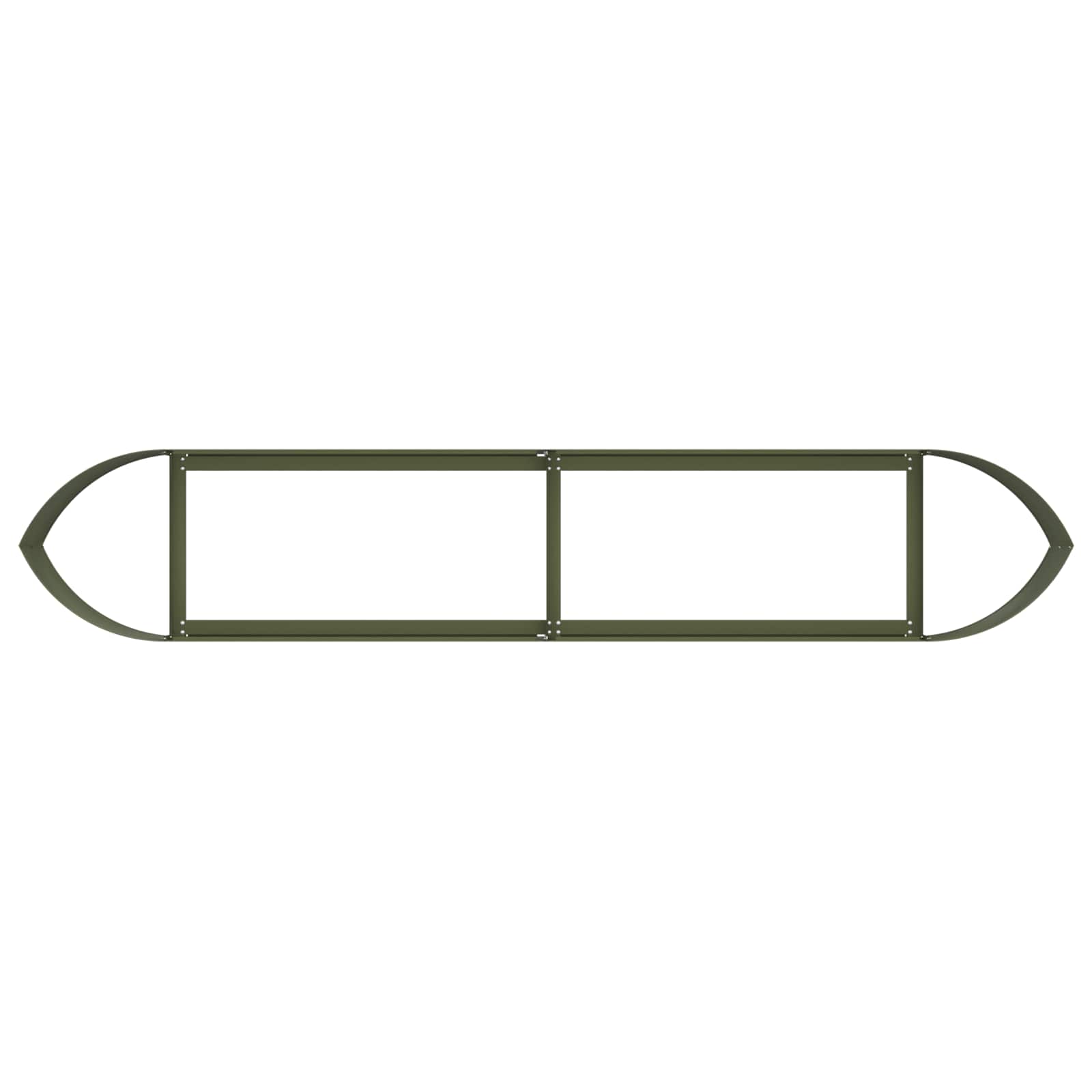 Letto rialzato da giardino Verde Oliva 220 x 40 x 40 cm Acciaio | homemem39