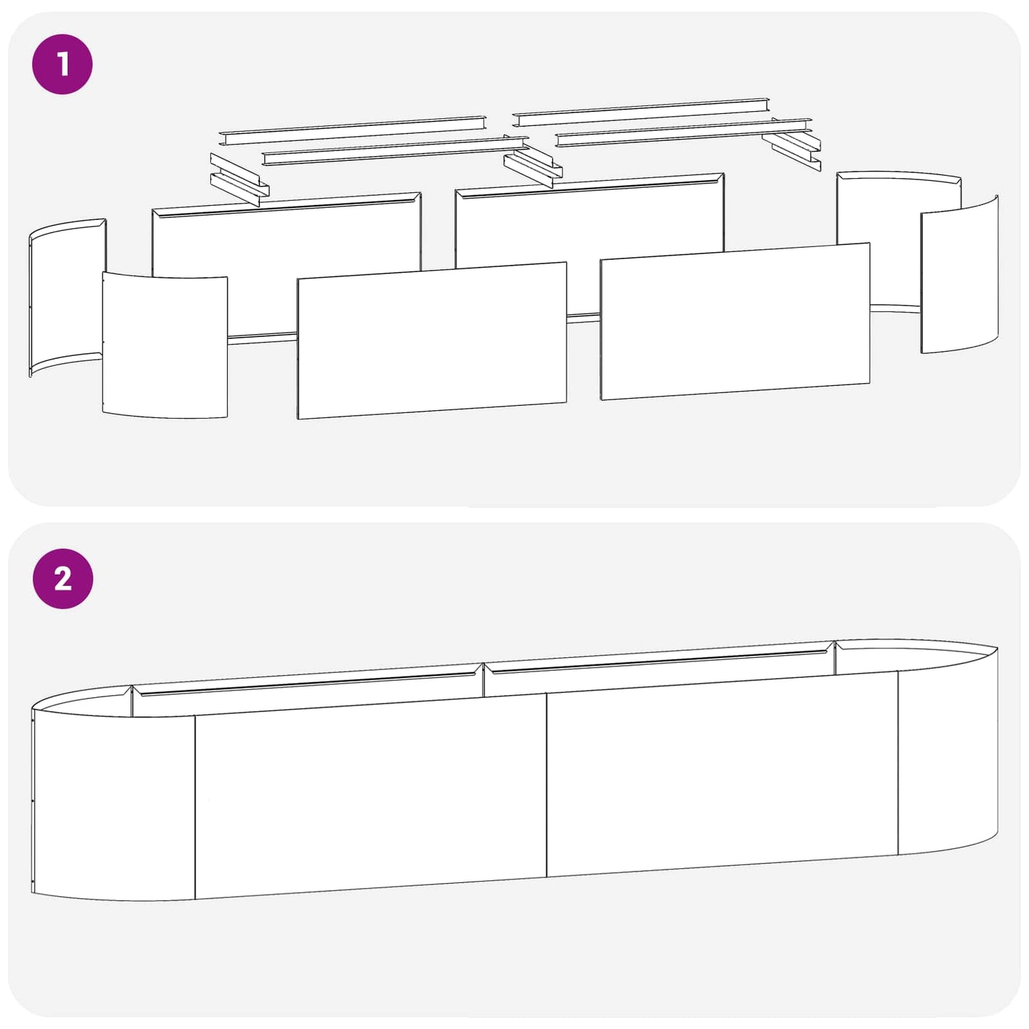Letto rialzato da giardino Acciaio Inox 220 x 40 x 40 cm | homemem39