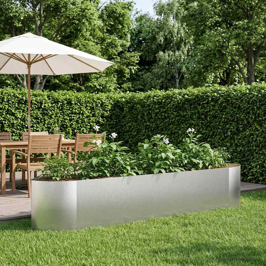 Letto rialzato da giardino Acciaio Inox 220 x 40 x 40 cm | homemem39