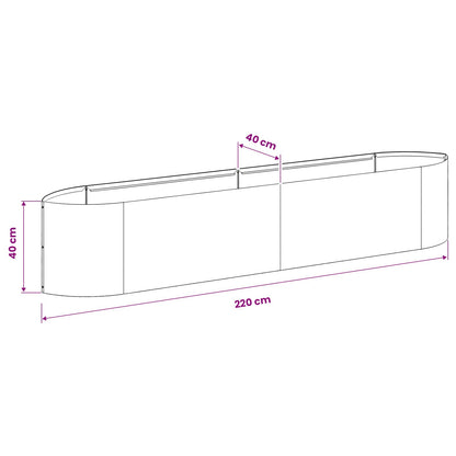 Letto rialzato da giardino Acciaio Inox 220 x 40 x 40 cm | homemem39