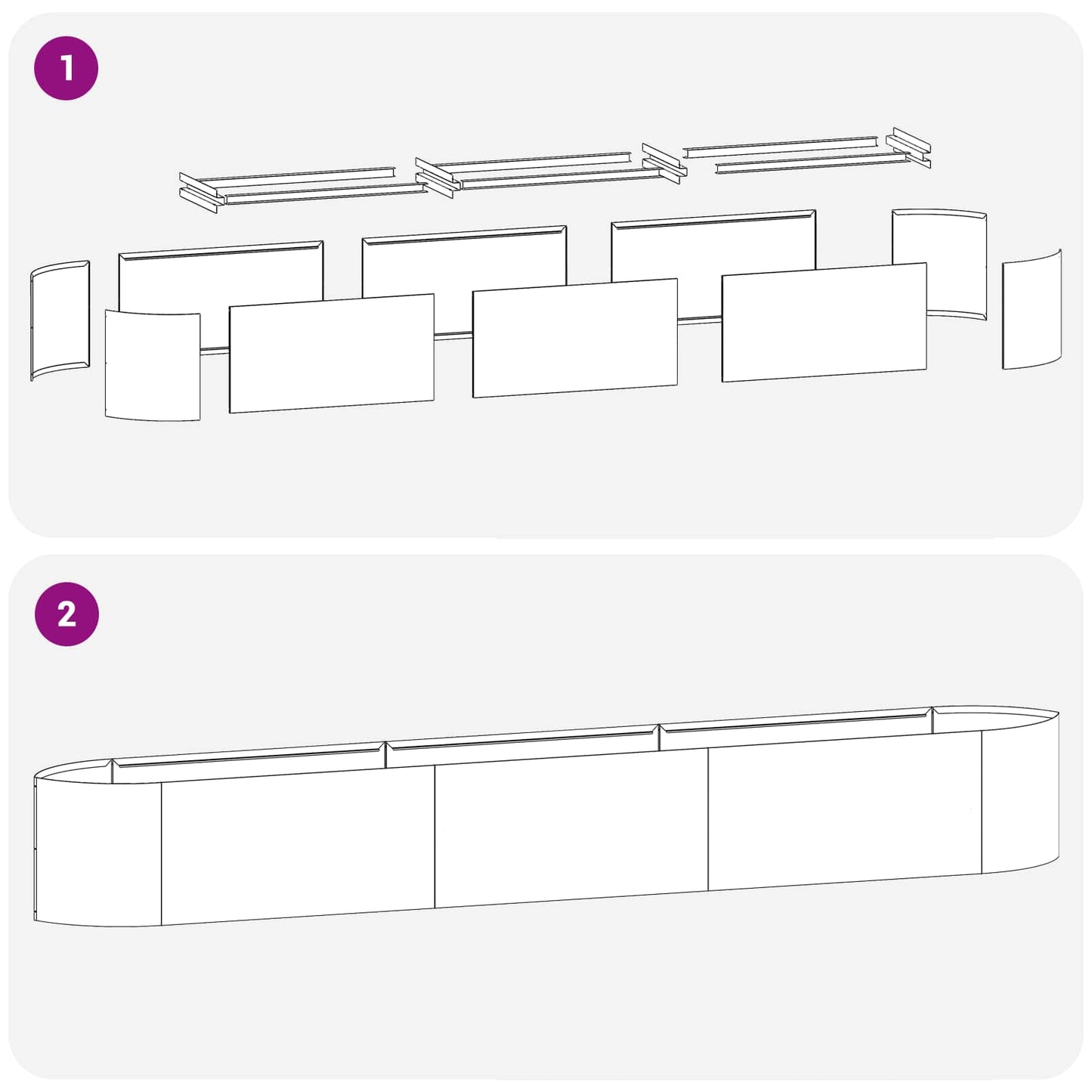 Letto rialzato da giardino Antracite 300 x 40 x 40 cm Acciaio | homemem39
