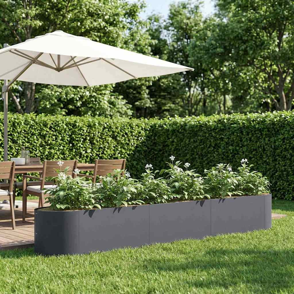 Letto rialzato da giardino Antracite 300 x 40 x 40 cm Acciaio | homemem39