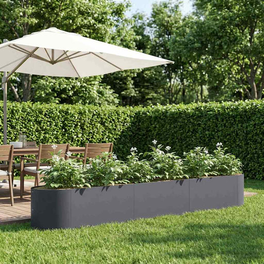 Letto rialzato da giardino Antracite 300 x 40 x 40 cm Acciaio | homemem39