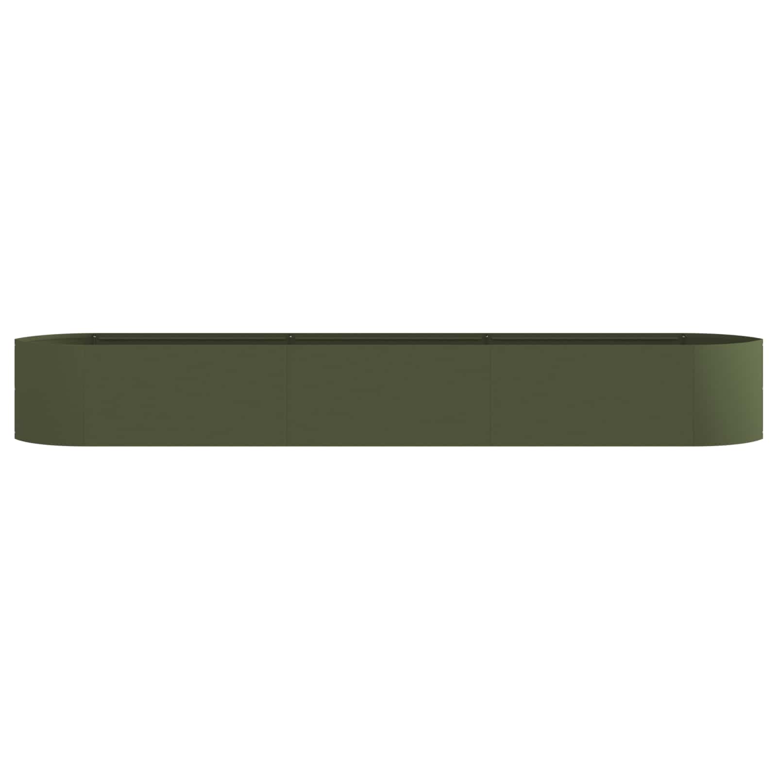 Letto rialzato da giardino Verde Oliva 300 x 40 x 40 cm Acciaio | homemem39