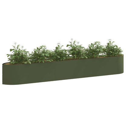 Letto rialzato da giardino Verde Oliva 300 x 40 x 40 cm Acciaio | homemem39