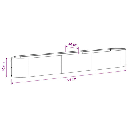 Letto rialzato da giardino Acciaio zincato 300 x 40 x 40 cm | homemem39