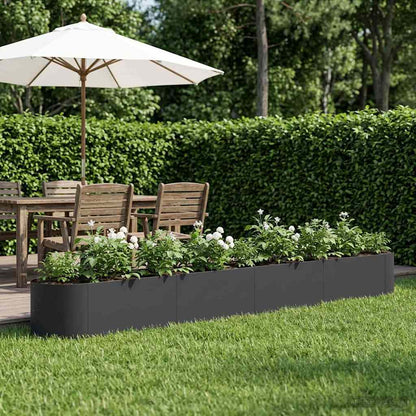 Letto rialzato da giardino Nero 380 x 40 x 40 cm Acciaio | homemem39