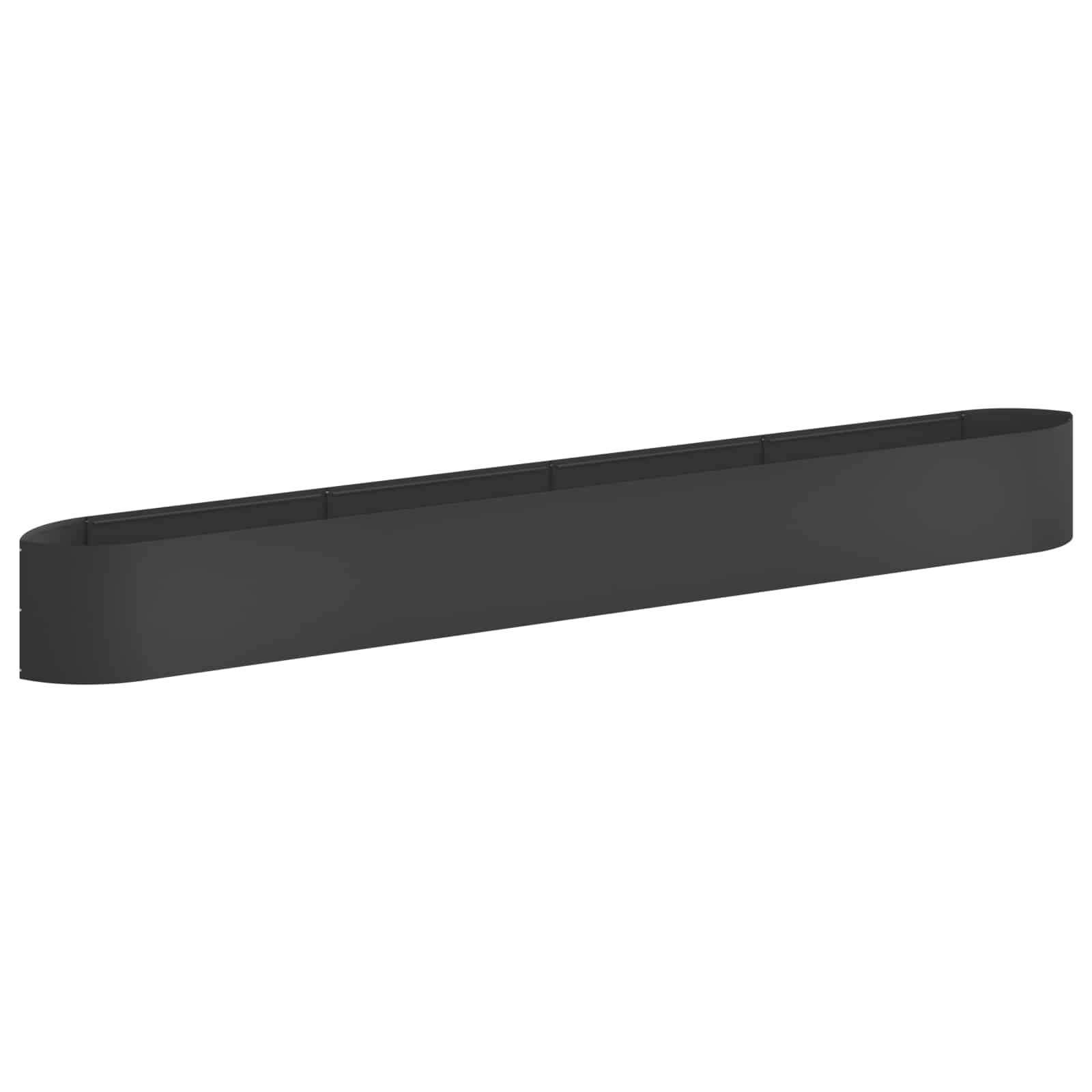 Letto rialzato da giardino Nero 380 x 40 x 40 cm Acciaio | homemem39