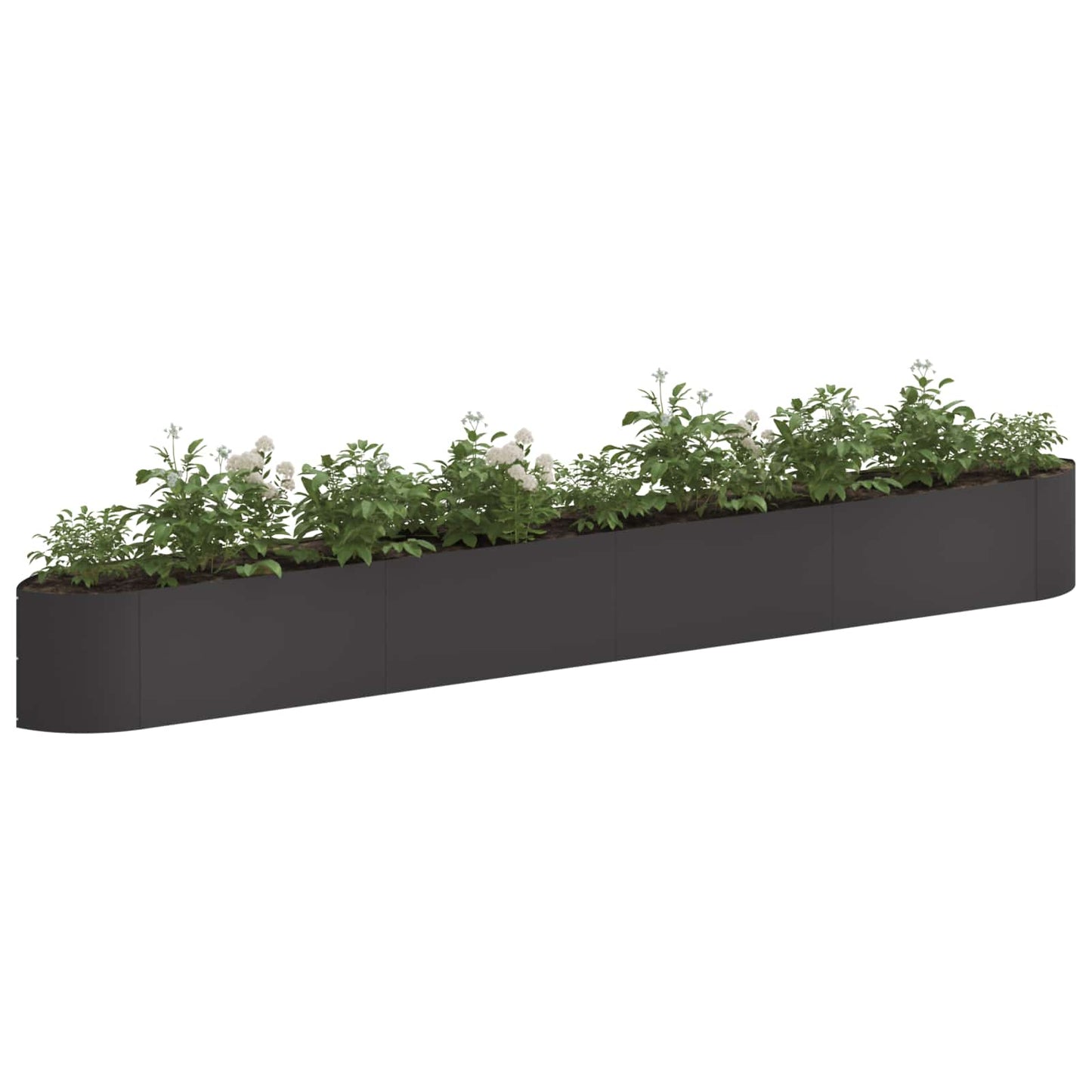 Letto rialzato da giardino Nero 380 x 40 x 40 cm Acciaio | homemem39