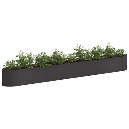 Letto rialzato da giardino Nero 380 x 40 x 40 cm Acciaio | homemem39
