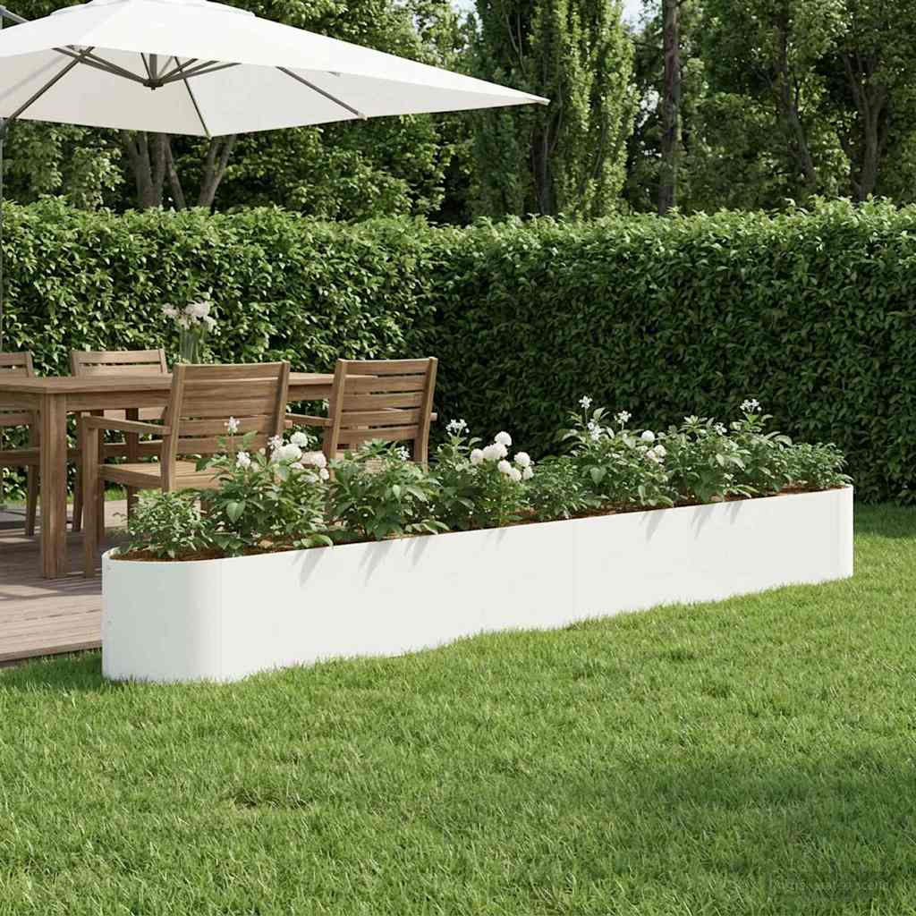 Letto rialzato da giardino Bianco 380 x 40 x 40 cm Acciaio | homemem39
