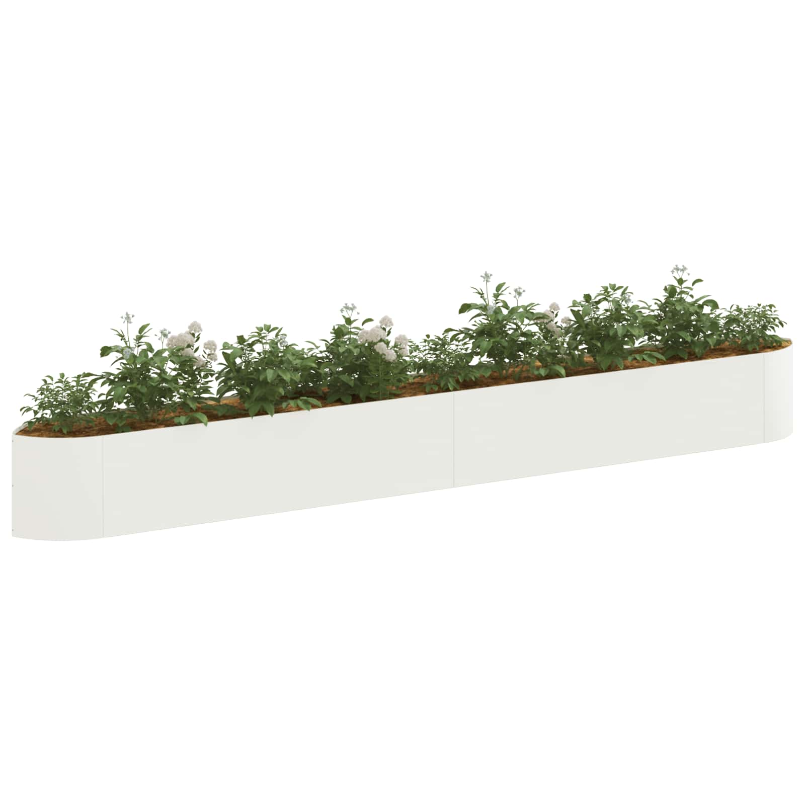 Letto rialzato da giardino Bianco 380 x 40 x 40 cm Acciaio | homemem39