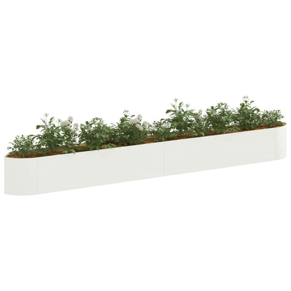Letto rialzato da giardino Bianco 380 x 40 x 40 cm Acciaio | homemem39