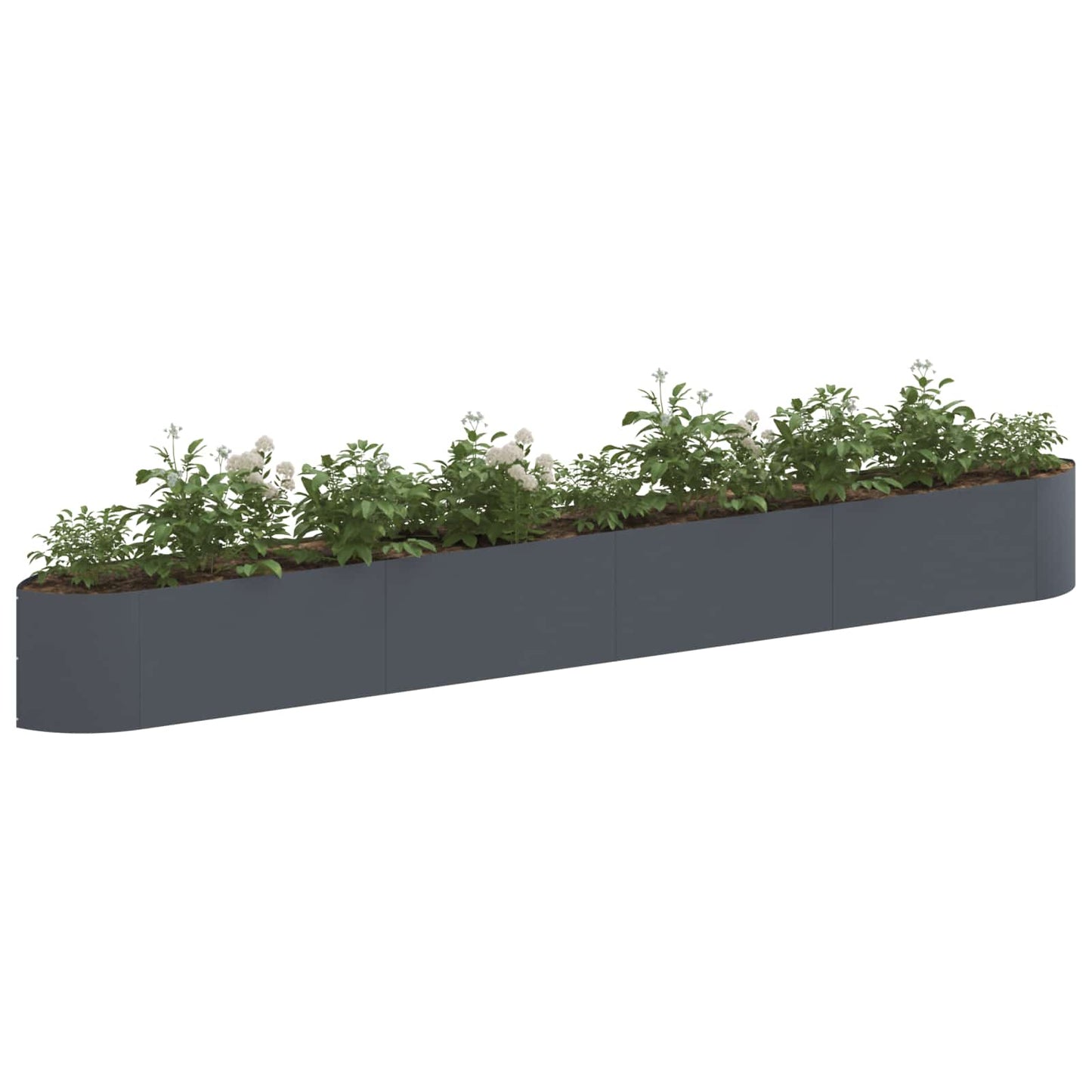 Letto rialzato da giardino Antracite 380 x 40 x 40 cm Acciaio | homemem39