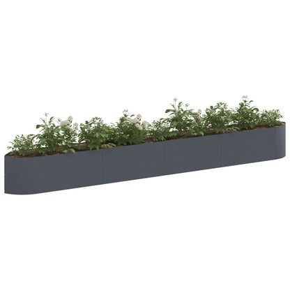 Letto rialzato da giardino Antracite 380 x 40 x 40 cm Acciaio | homemem39