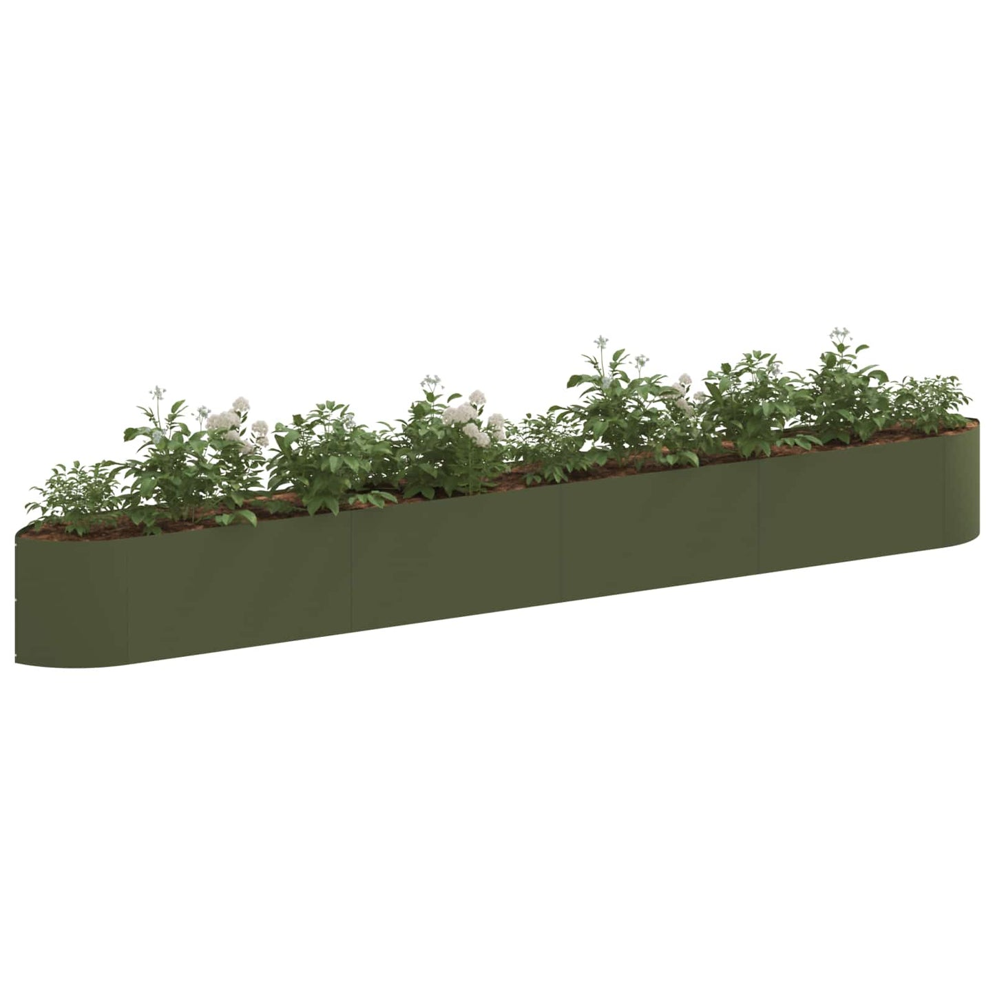 Letto rialzato da giardino Verde Oliva 380 x 40 x 40 cm Acciaio | homemem39