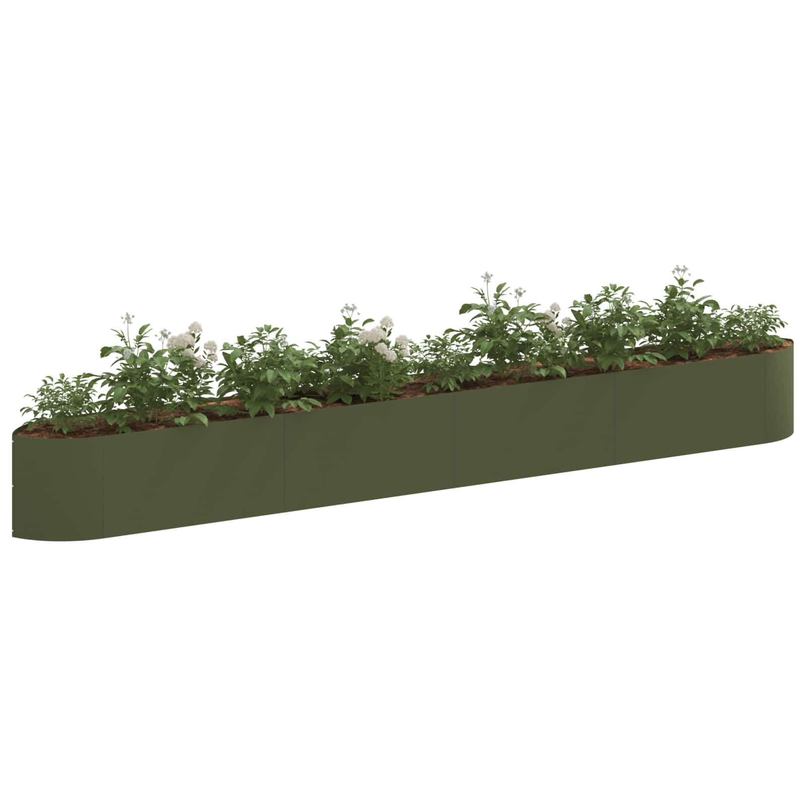 Letto rialzato da giardino Verde Oliva 380 x 40 x 40 cm Acciaio | homemem39