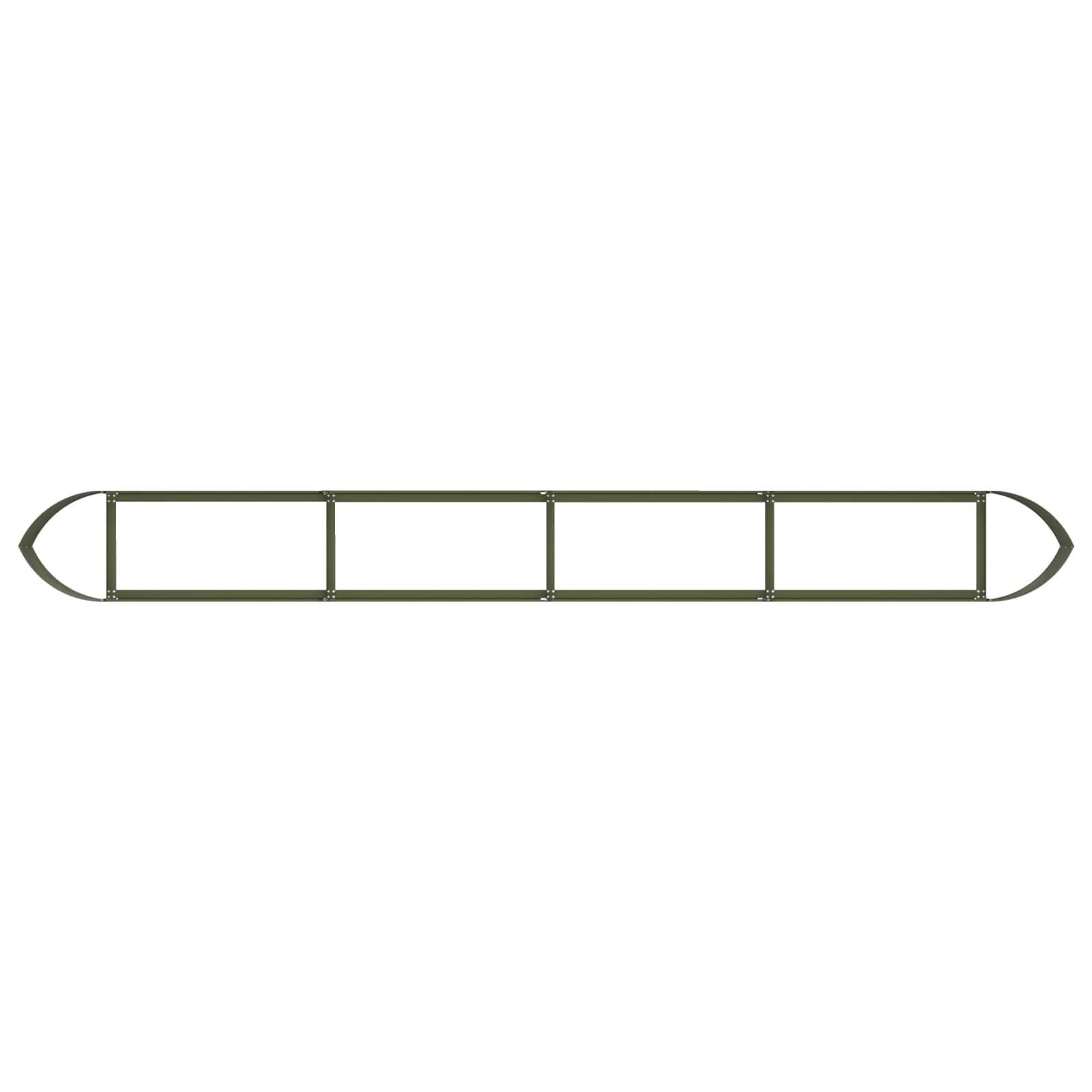 Letto rialzato da giardino Verde Oliva 380 x 40 x 40 cm Acciaio | homemem39