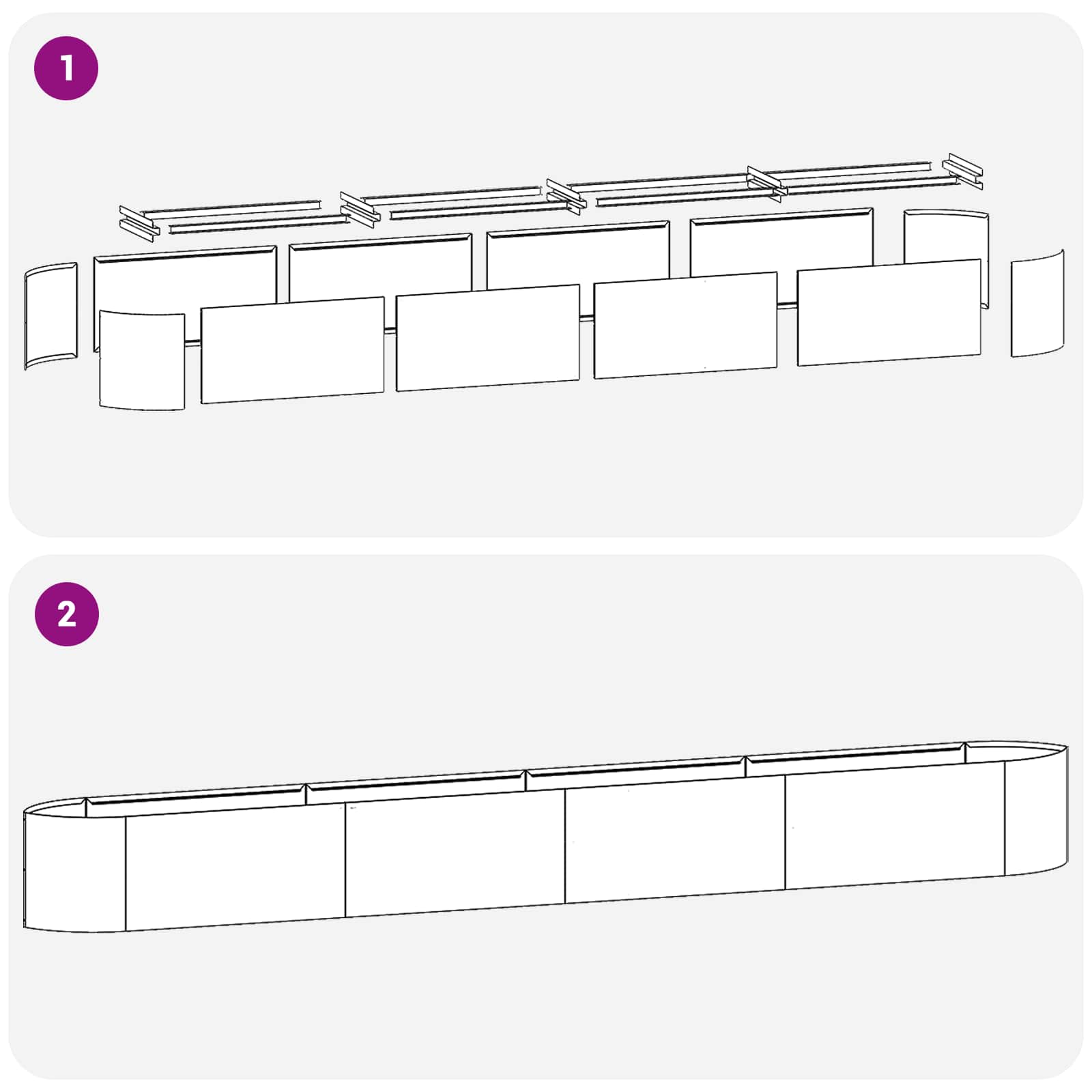 Letto rialzato da giardino Acciaio Inox 380 x 40 x 40 cm | homemem39