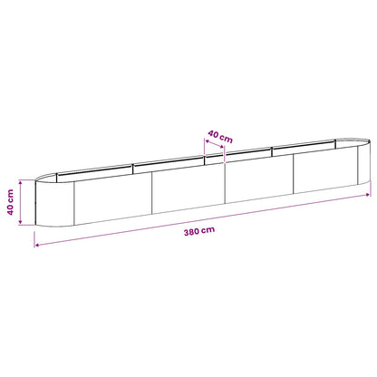 Letto rialzato da giardino Acciaio zincato 380 x 40 x 40 cm | homemem39