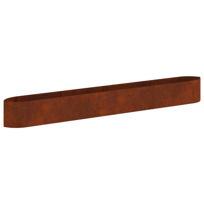 Letto rialzato da giardino Acciaio Corten 380 x 40 x 40 cm