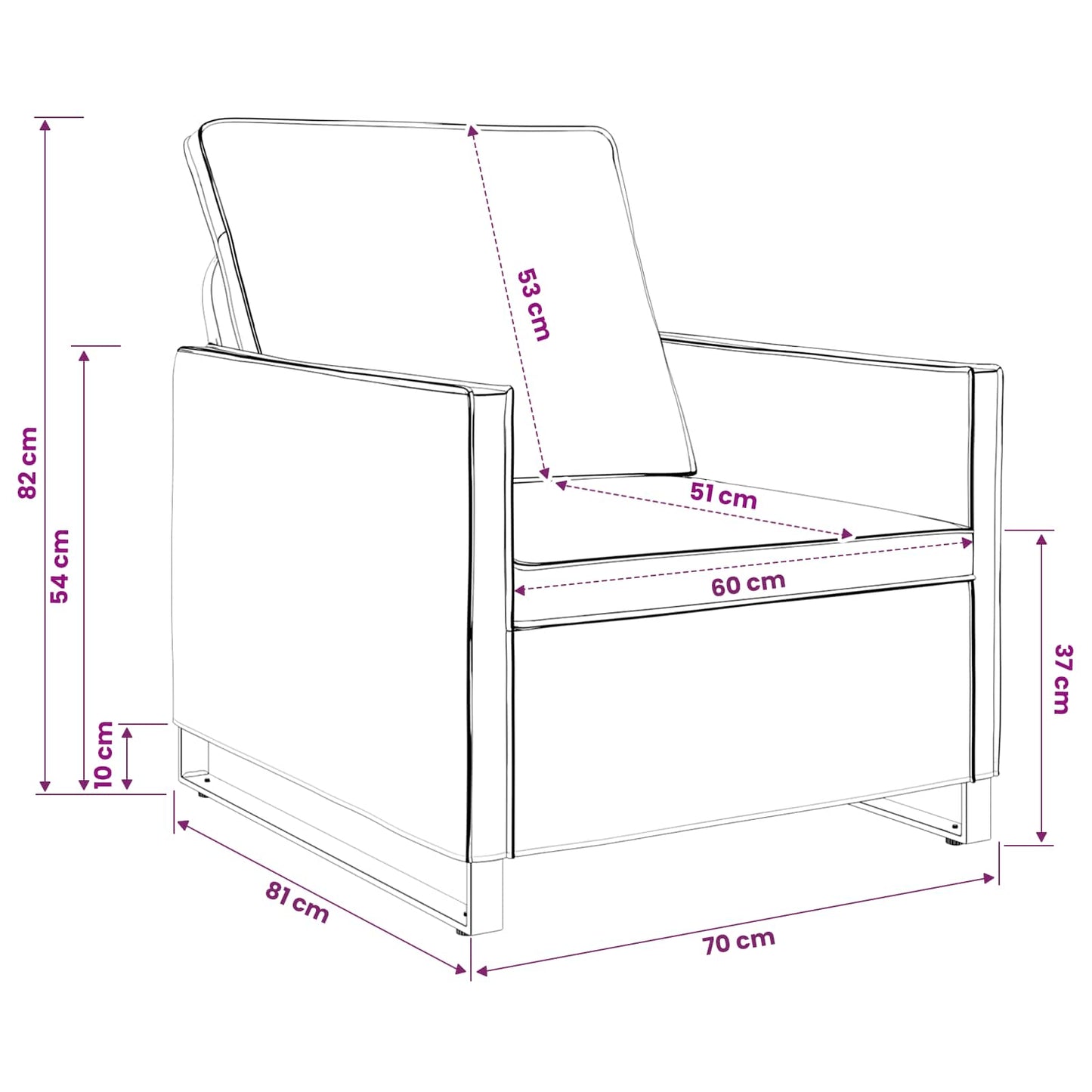 Divano Singolo Grigio Scuro 70 x 81 x 82 cm | homemem39