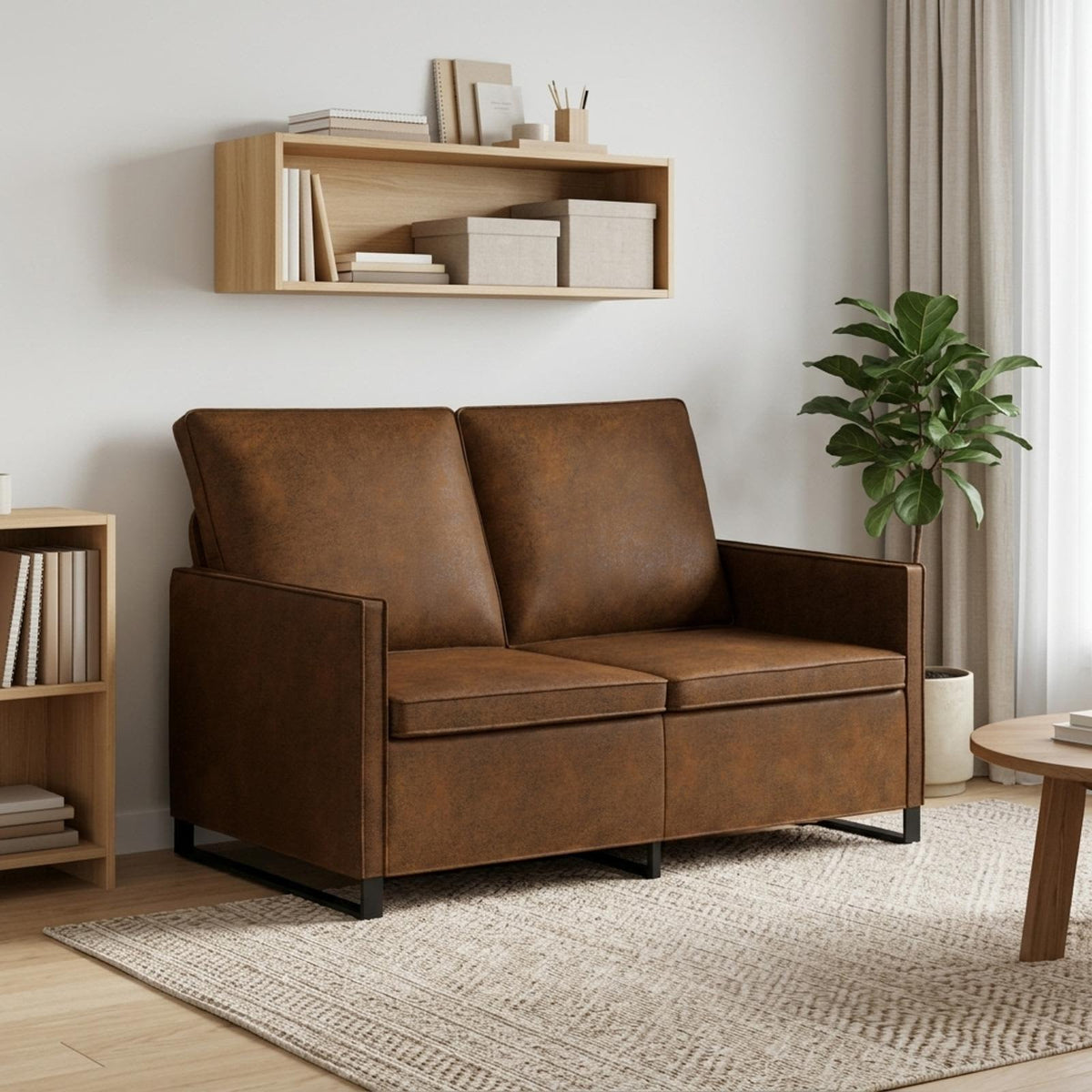 Divano a 2 posti Marrone 130 x 81 x 82 cm
