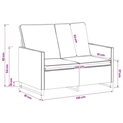 Divano a 2 posti Verde militare 130 x 81 x 82 cm | homemem39