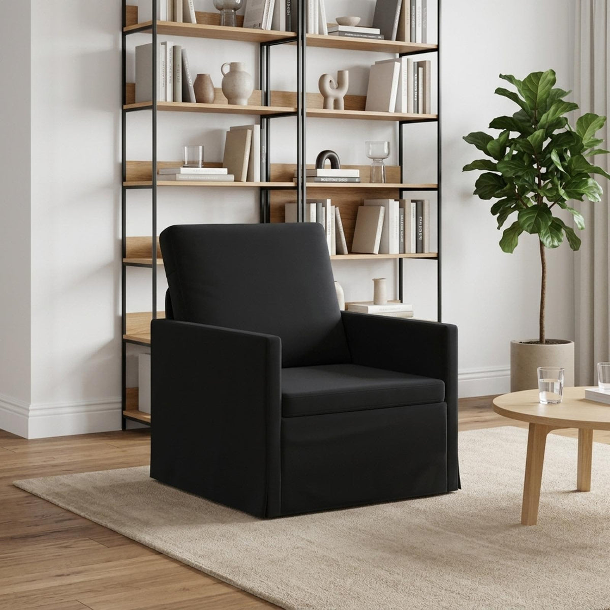 Poltrona Nero 70 x 81 x 82 cm Velluto (V) | homemem39