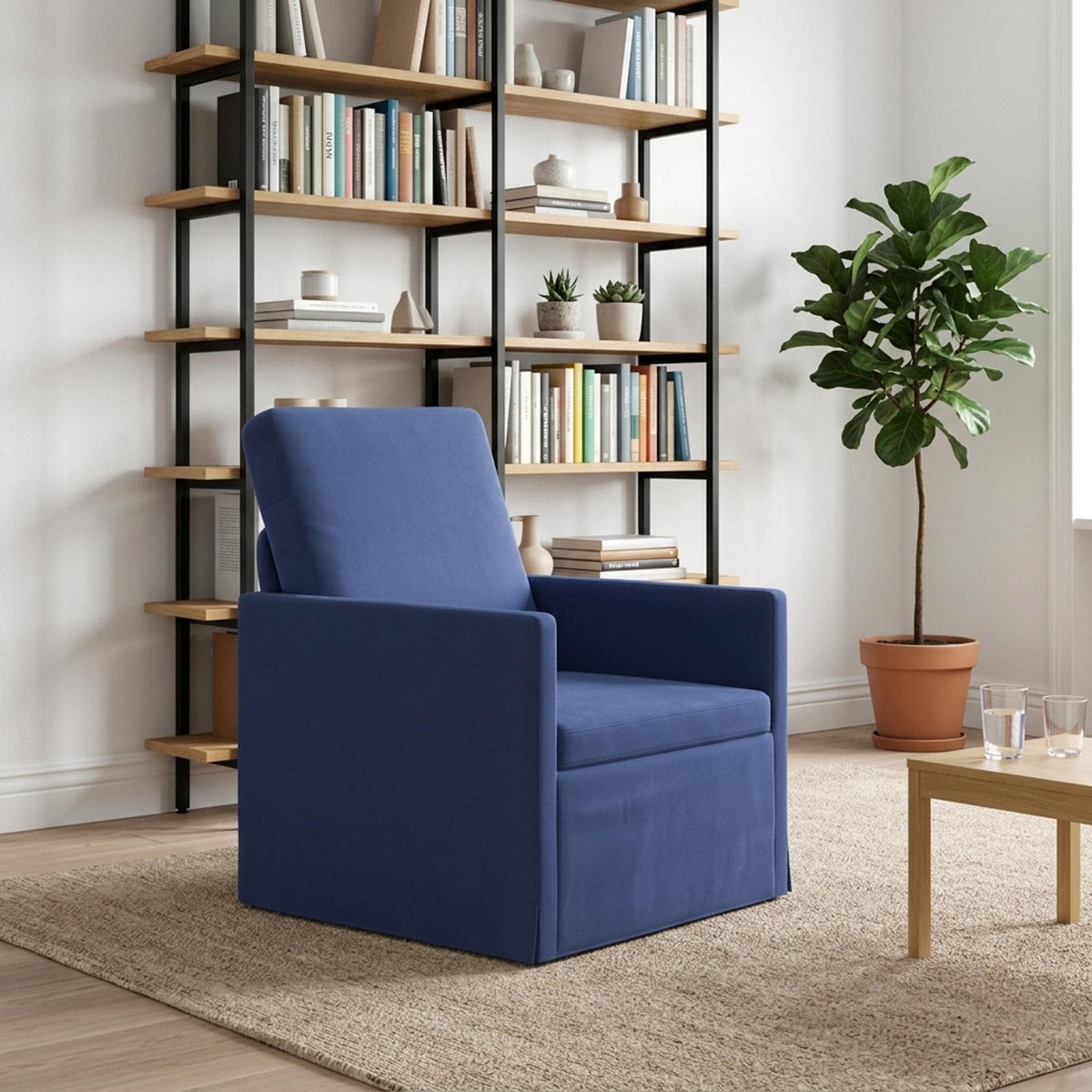 Poltrona Blu Polizia 70 x 81 x 82 cm Velluto (V) | homemem39
