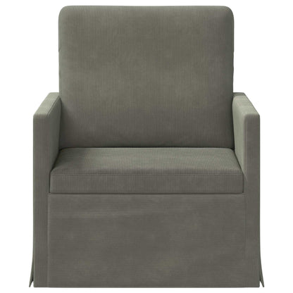 Poltrona Grigio Chiaro 70 x 81 x 82 cm Tessuto in Cords | homemem39
