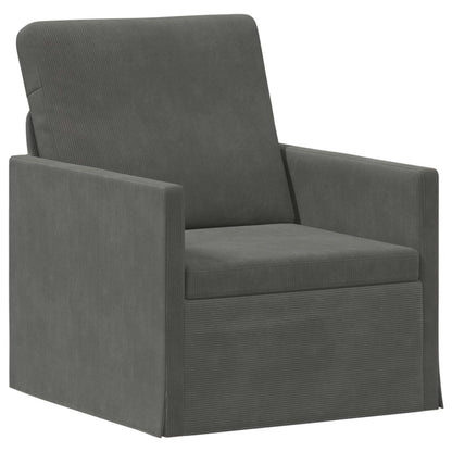 Poltrona Grigio Scuro 70 x 81 x 82 cm Tessuto in Cords | homemem39