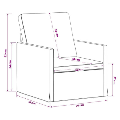 Poltrona Grigio Scuro 70 x 81 x 82 cm Tessuto in Cords | homemem39